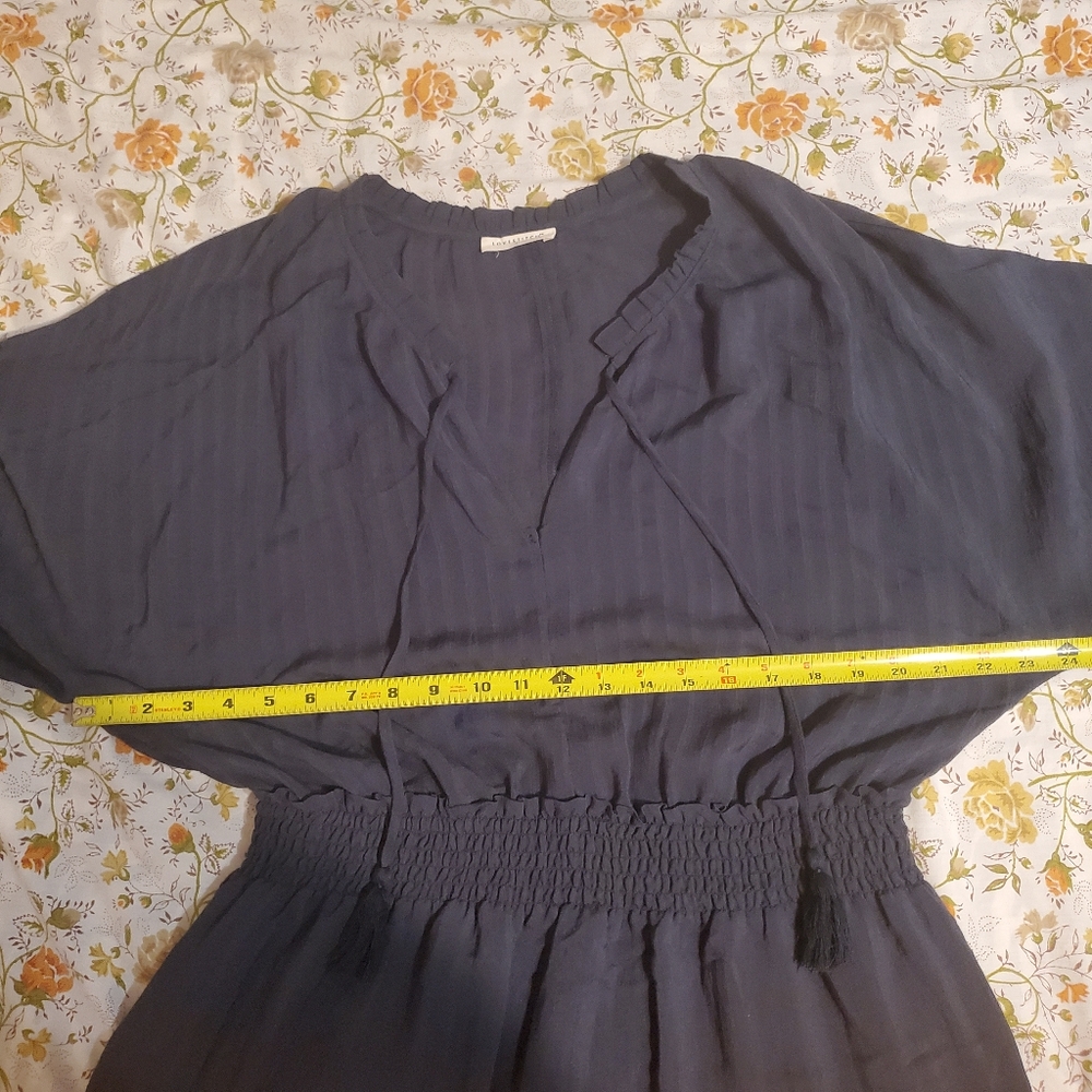 Lovestitch Blue Tiered Boho Dress Tassel Tie Size L MilkMaid Prairie Peasant - Picture 14 of 16
